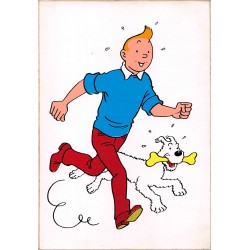 Tintin carte autocollante 1973